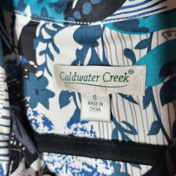 Coldwater Creek Floral Button Blazer Jacket Small Art to Wear Artsy Stretch Fall - Picture 4 of 9